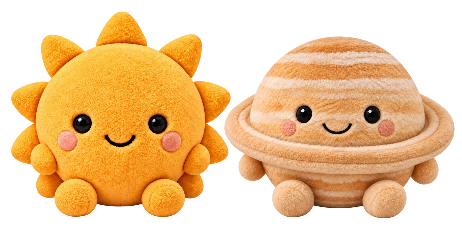 Sun Soli and Saturn Soli plush companions
